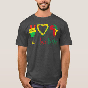 Camiseta Paz, Amor, História Negra Mês do Orgulho Negro Lib
