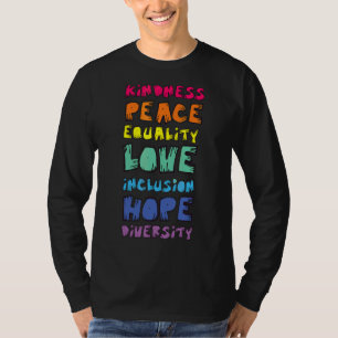 Camiseta Paz Amor Igualdade Bondade Esperança Diversidade P