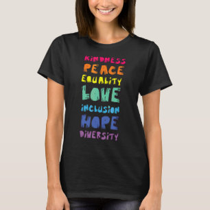 Camiseta Paz Amor Igualdade Bondade Esperança Diversidade P