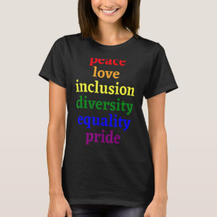 Camiseta Paz Amor Igualdade Diversidade Orgulho Marcha Arco