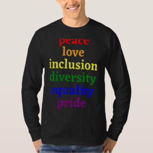 Camiseta Paz Amor Igualdade Diversidade Orgulho Marcha Arco