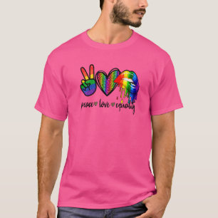Camiseta Paz Amor Igualdade Leopardo Lábios LGBT Direitos I