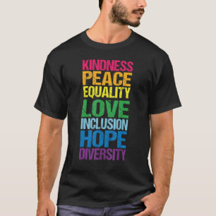 Camiseta Paz Amor Inclusão Igualdade Diversidade Direitos H