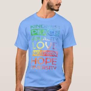 Camiseta Paz Amor Inclusão Igualdade Diversidade Direitos H