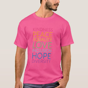 Camiseta Paz Amor Inclusão Igualdade Diversidade Direitos H