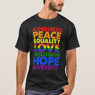 Camiseta Paz Amor Inclusão Igualdade Diversidade Prid Human