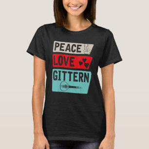 Camiseta Paz Amor Instrumento Musical Gittern Toque Gittern