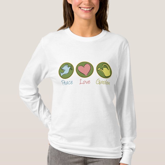 Camiseta Paz, Amor, Jardinagem (Frente)