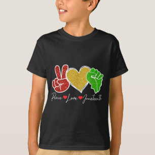Camiseta Paz amor juneteenth 1865 orgulho negro liberdade