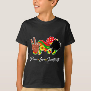 Camiseta Paz amor juneteenth orgulho negro liberdade 4 de