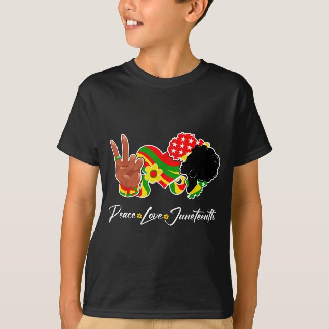 Camiseta Paz amor juneteenth orgulho negro liberdade 4 de (Frente)