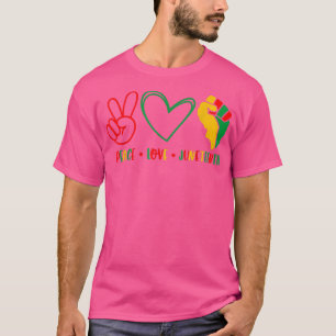 Camiseta Paz Amor Junta do Orgulho Negro Independência