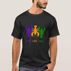 Camiseta Paz Amor Lagostim Lagosta Mardi Gra