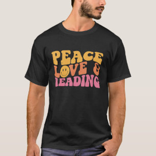 Camiseta Paz Amor Leitura de Livros  Para Professoras de Me