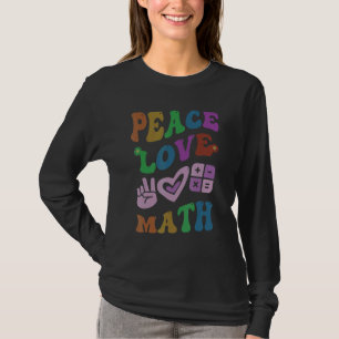 Camiseta PAZ AMOR MATEMÁTICA Retro Professor STEM Groovy Es