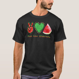 Camiseta Paz Amor Melancia Frutas Homens Mulheres