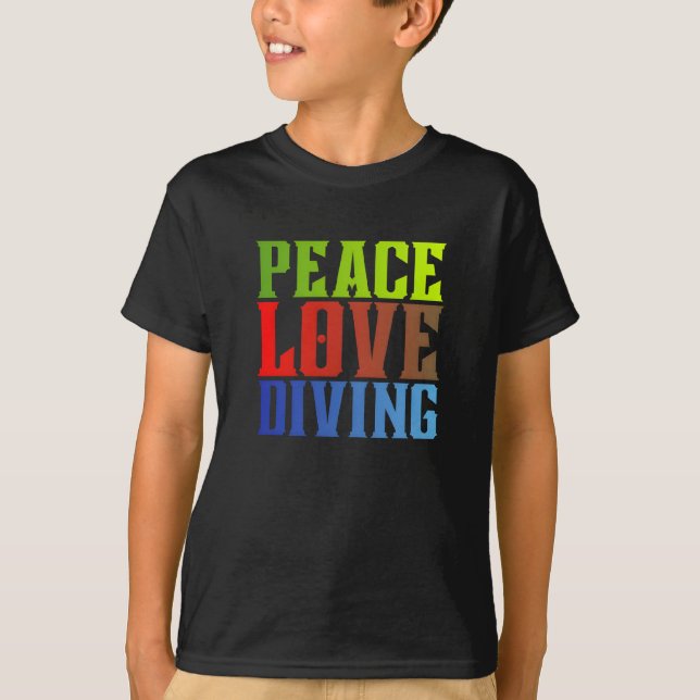 Camiseta paz amor mergulho (Frente)