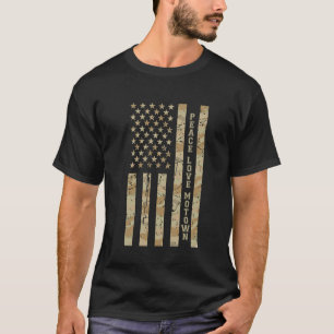 Camiseta Paz Amor Motown Amante Detroit Música Deserto Camu