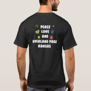 Camiseta Paz Amor Overland Park Kansas Patriótico Ks Patrio