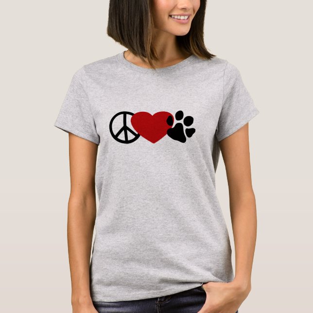 Camiseta Paz-Amor-Paw (Frente)