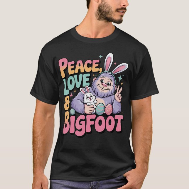 Camiseta Paz Amor Pé Grande Páscoa (Frente)