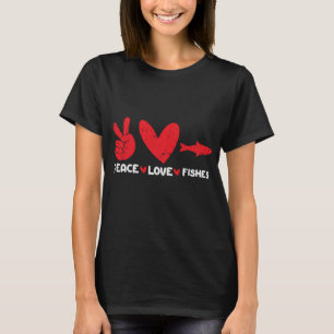 Camiseta Paz - Amor - Peixes Amante de animais