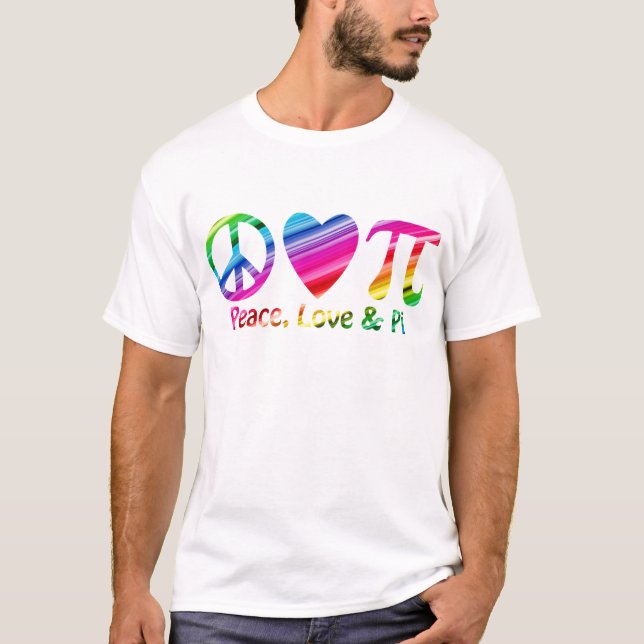Camiseta Paz, Amor, Pi Rainbow (Frente)