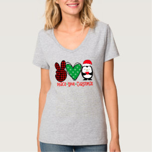 Camiseta Paz, Amor, Pinguim de Natal