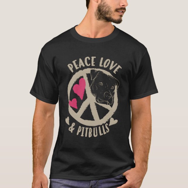 Camiseta Paz Amor Pitbulls E (Frente)