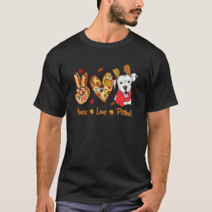 Camiseta Paz Amor Pittbull outono outono deixa graças