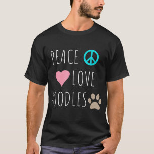 Camiseta Paz Amor Poodles Cachorro Cachorro Puppy Pet Lover