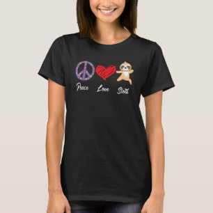 Camiseta Paz Amor Preguiça Preguiças Preguiçosos Animal Grá