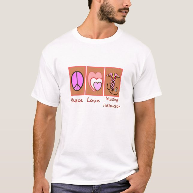 Camiseta "Paz, amor, presentes do instrutor de nutrição" (Frente)