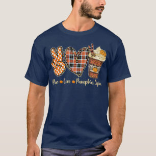 Camiseta Paz Amor Pumpkin Spice Latas Copas Engraçadas