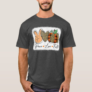 Camiseta Paz Amor Queda Ação de Graças Xadrez Leopardo Pump