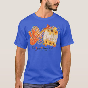 Camiseta Paz Amor Queda Feliz Pumpkin Sunflower Vintage Au