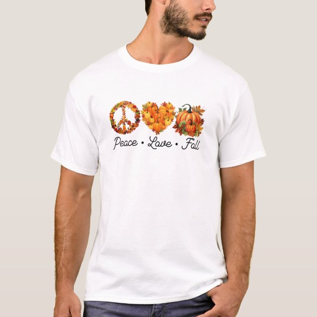 Camiseta Paz, Amor, Queda - Pumpkins (Frente)