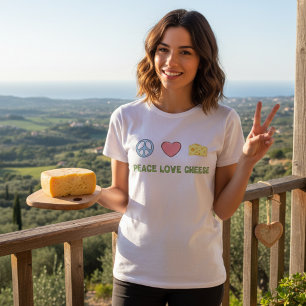 Camiseta Paz Amor Queijo
