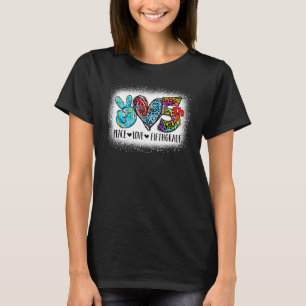 Camiseta Paz Amor Quinto Ano De Volta À Equipe Da Escola 5 