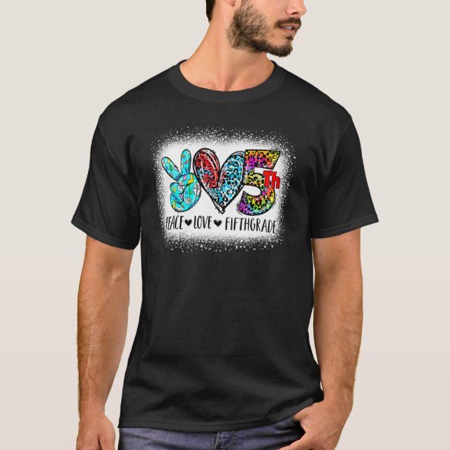 Camiseta Paz Amor Quinto Ano De Volta À Equipe Da Escola 5  (Frente)