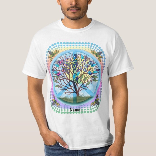 Camiseta Paz Amor Recicle  (Frente)