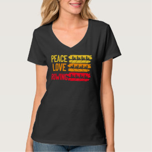 Camiseta Paz Amor Removendo Água Em Rowboat Escultando Pa