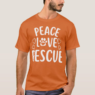 Camiseta paz amor resgate engraçado