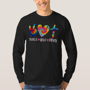 Camiseta Paz Amor Reza Tinta Tied Heart Cruz Cristã Jesu
