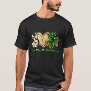 Camiseta "Paz Amor Rua Dia De Patrick Mulheres Leopardo Sh"