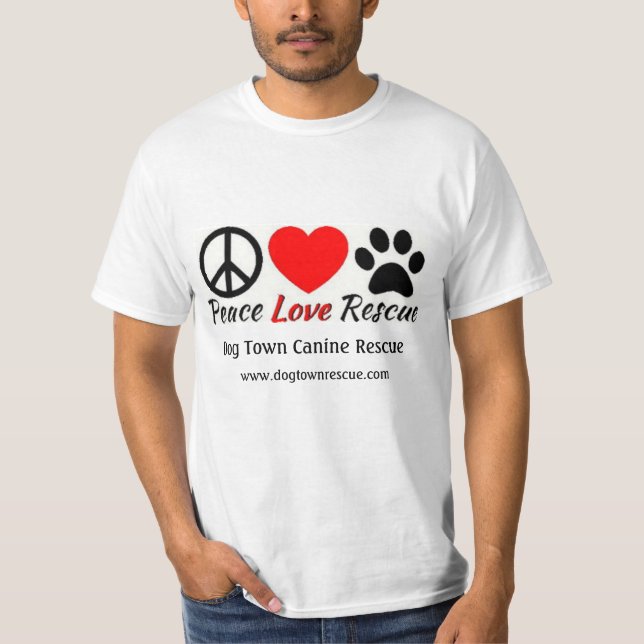 Camiseta Paz, amor, & salvamento (Frente)