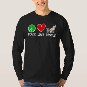 Camiseta Paz Amor Salvamento Animal Protege Pet Animal Love
