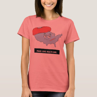 Camiseta Paz. Amor. Saúde. Manchete