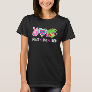Camiseta paz amor senhora almoço retrô descolado senhora al