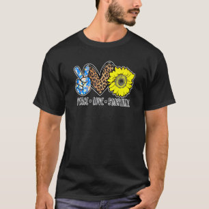 Camiseta Paz Amor Sol Professora Girassol Plus Size